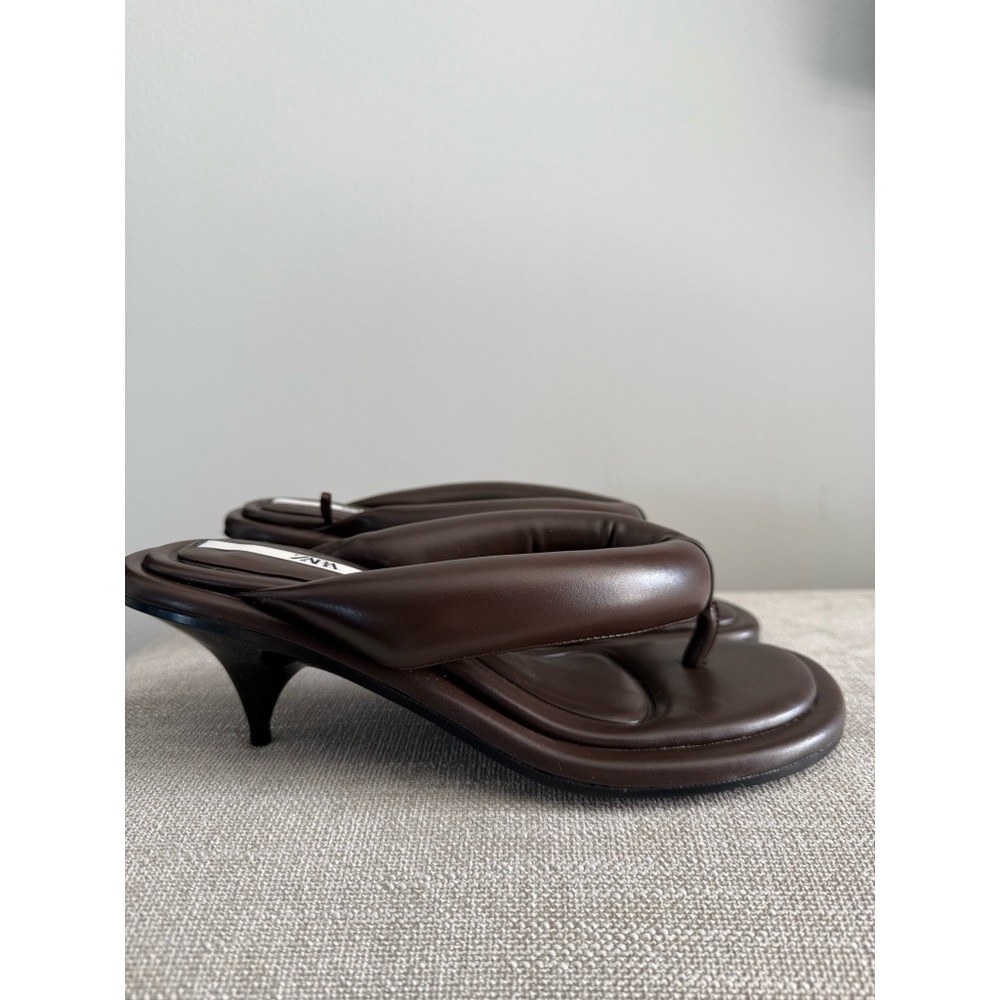 ZARA HEELED QUILTED SANDALS - Picture 8 of 15
